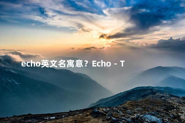 echo英文名寓意？Echo - The Meaning Behind the English Name in a Nutshell